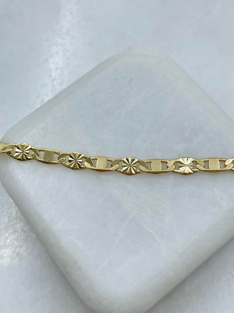 Altın Kaplama Lazer Kesim Zincir Kolye 45 cm Gold