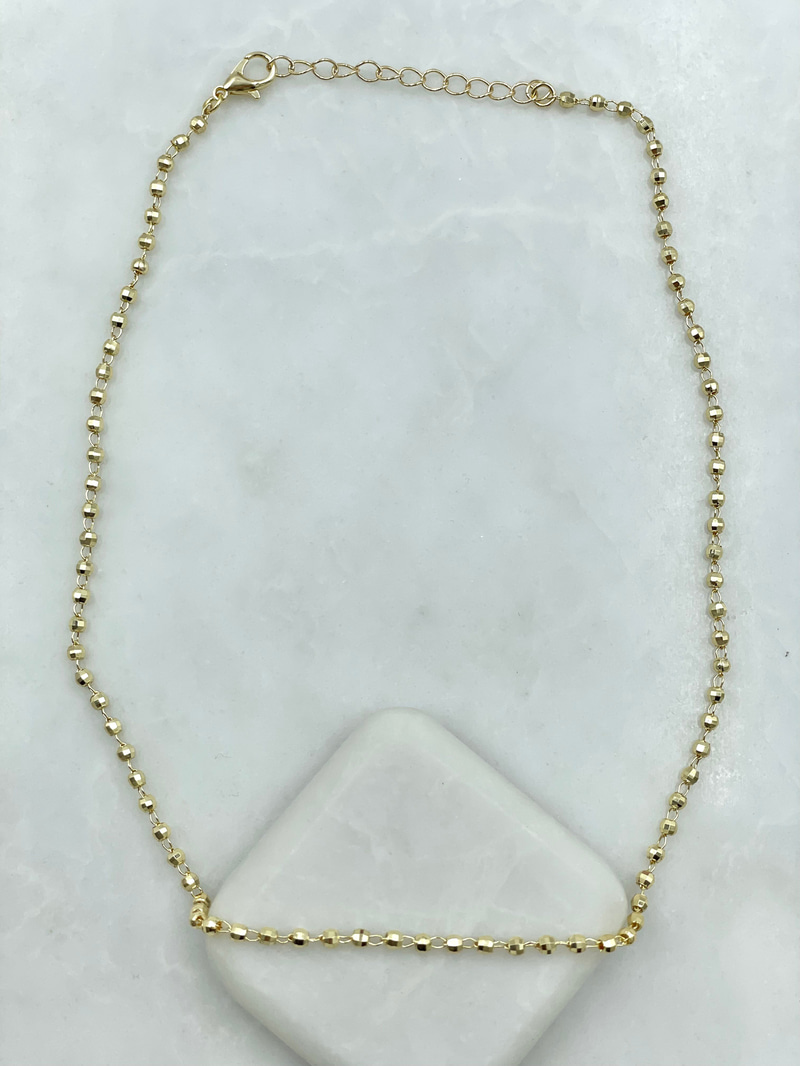 Altın Kaplama Işıltılı Topçuk Kolye Gold