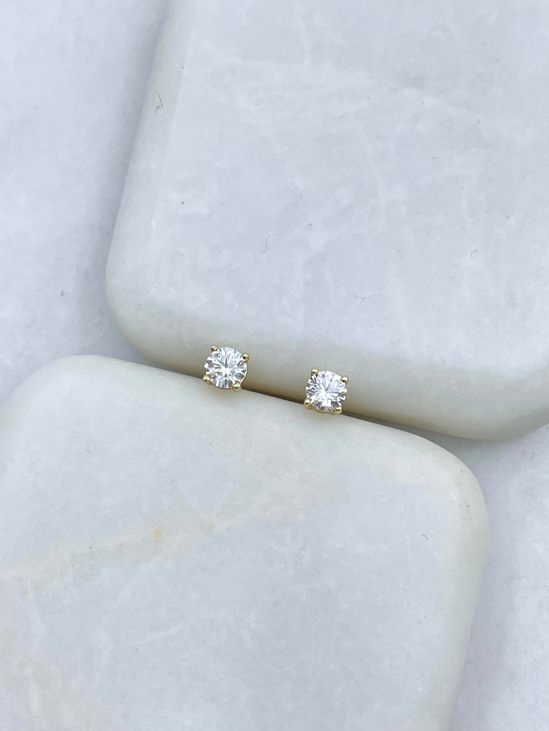 Özel Seri Minimal Kristal Küpe 0,4 cm Gold