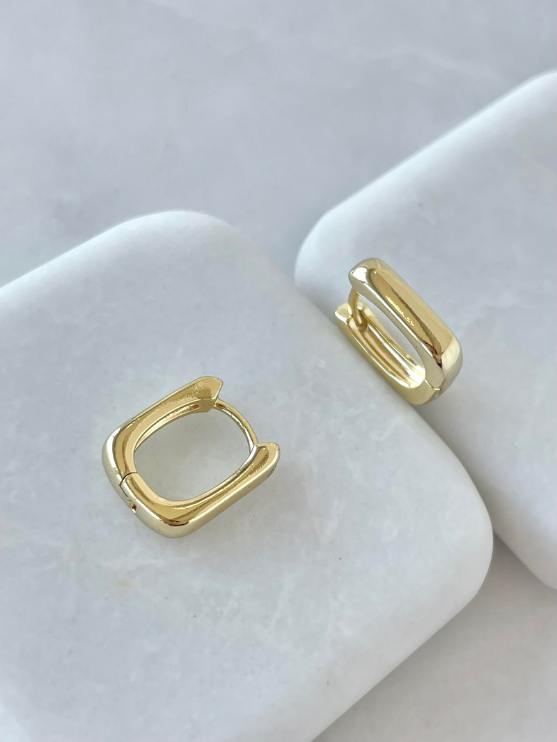Özel Seri Dikdörtgen Kesim Minimal Küpe Gold
