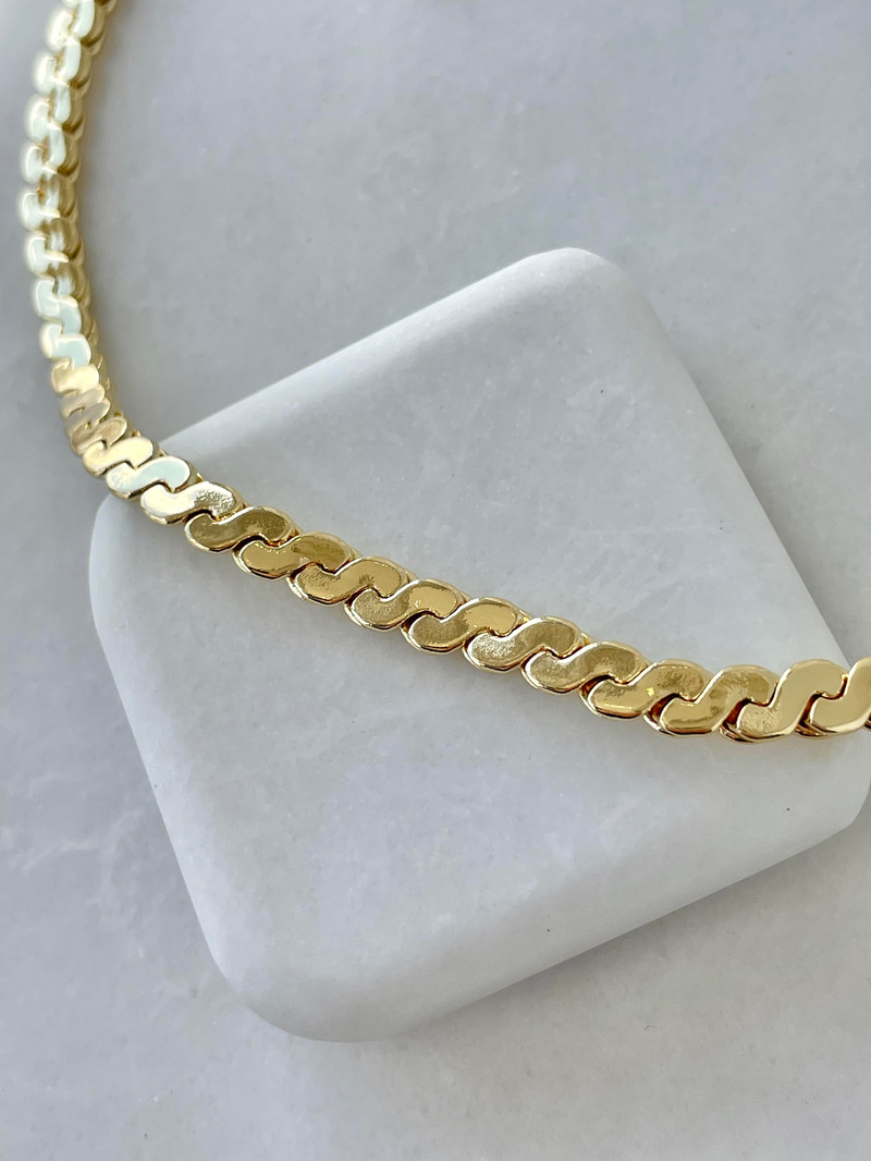 Altın Kaplama 5 mm Burgu Zincir Kolye 45 cm Gold