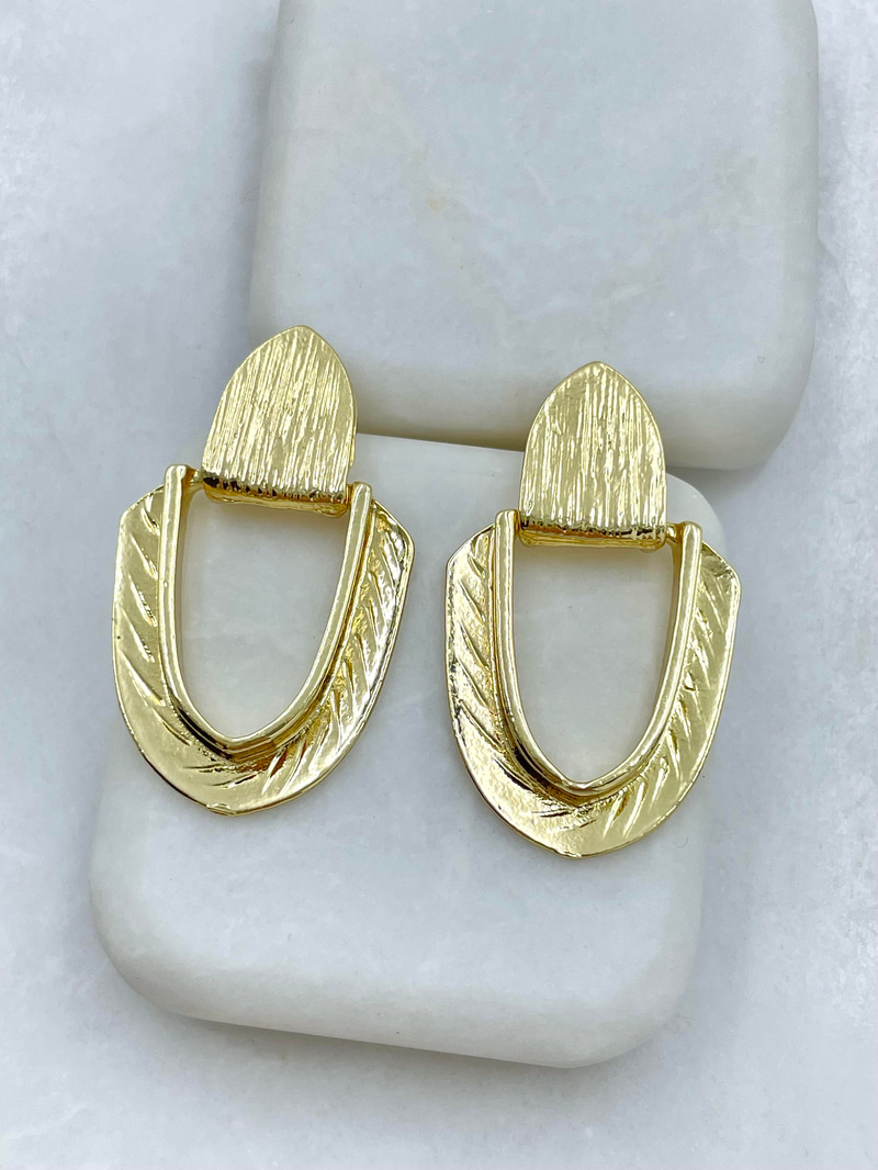 Altın Kaplama Vintage Tasarım Küpe Gold