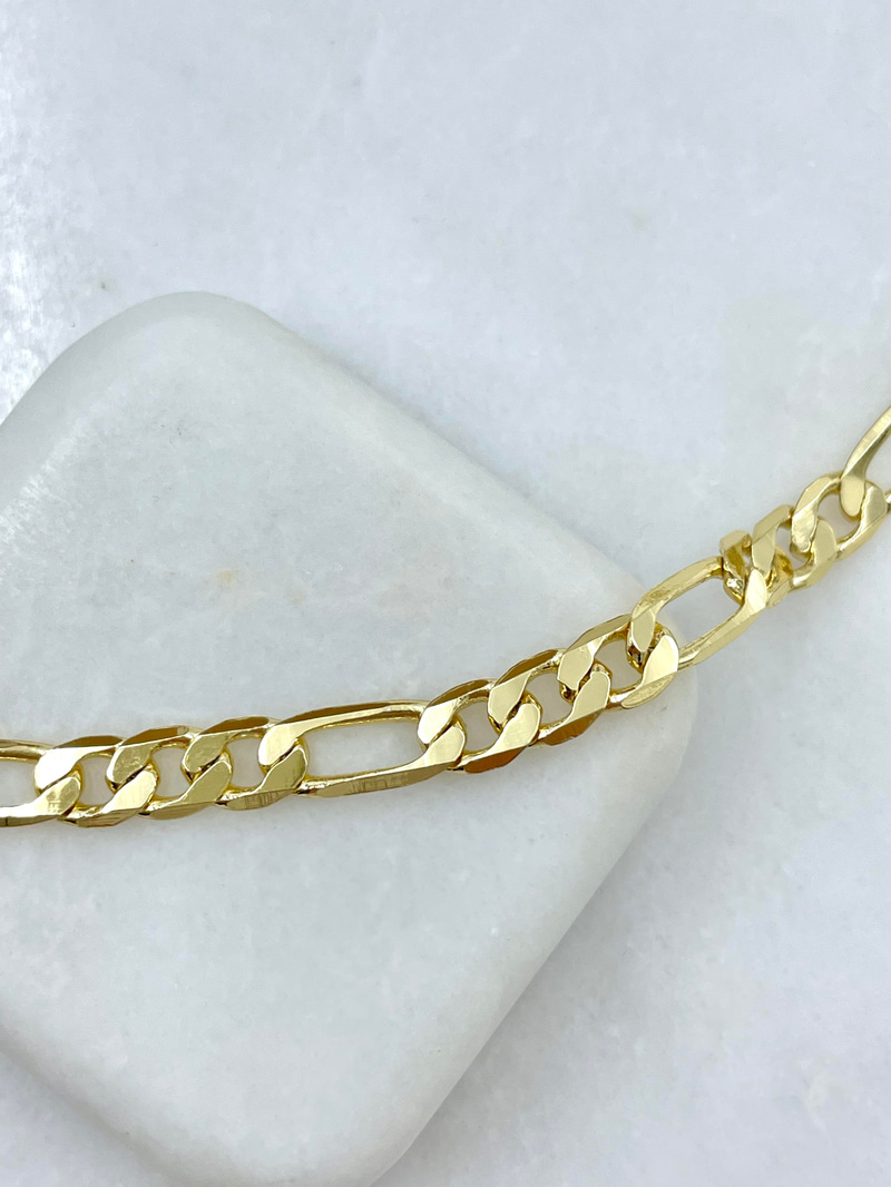 Altın Kaplama Üç Artı Bir Zincir Kolye 45 cm Gold