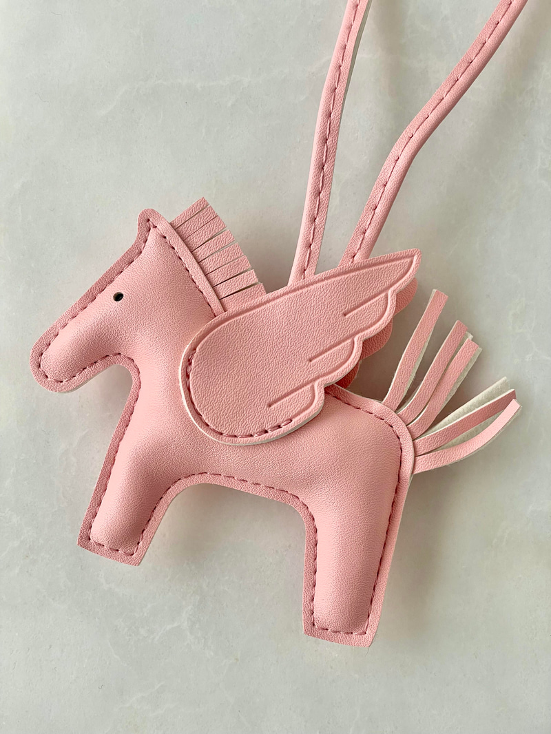 Unicorn Deri Çanta Charmı Pembe Kanatlı