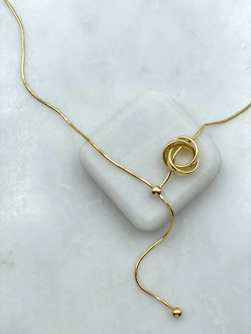 Özel Seri Halka Model Asansörlü Kolye Gold