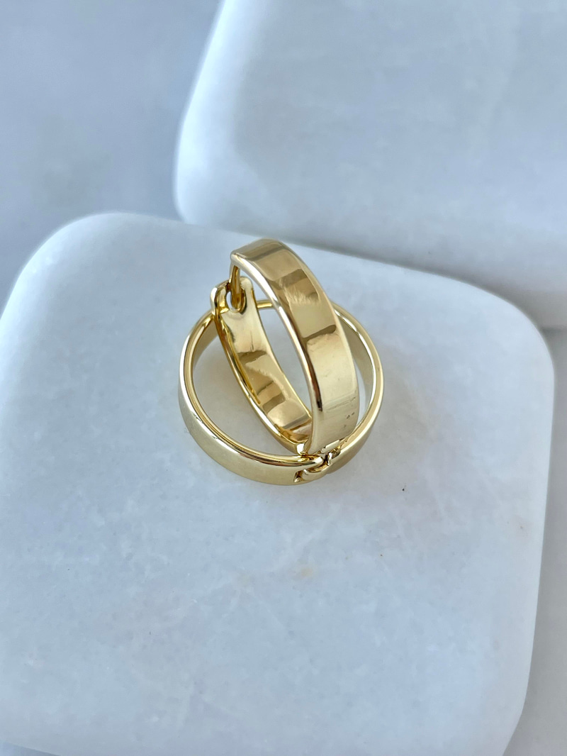 Özel Seri Düz Kesim Halka Küpe Gold