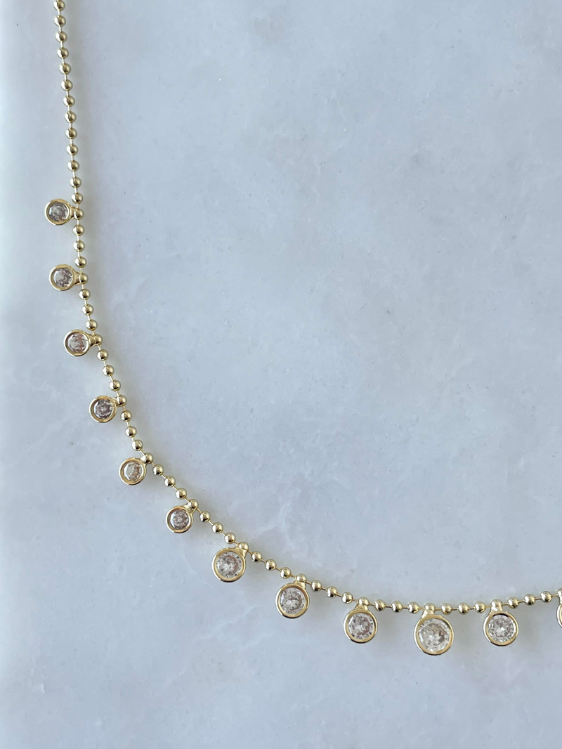 Altın Kaplama Kristal Daire Sallantılı Kolye Gold