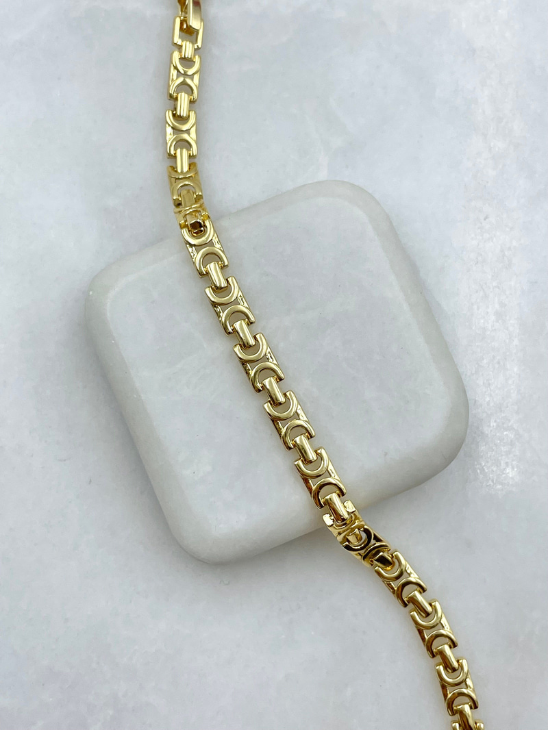 C Model Zincir Bileklik Gold