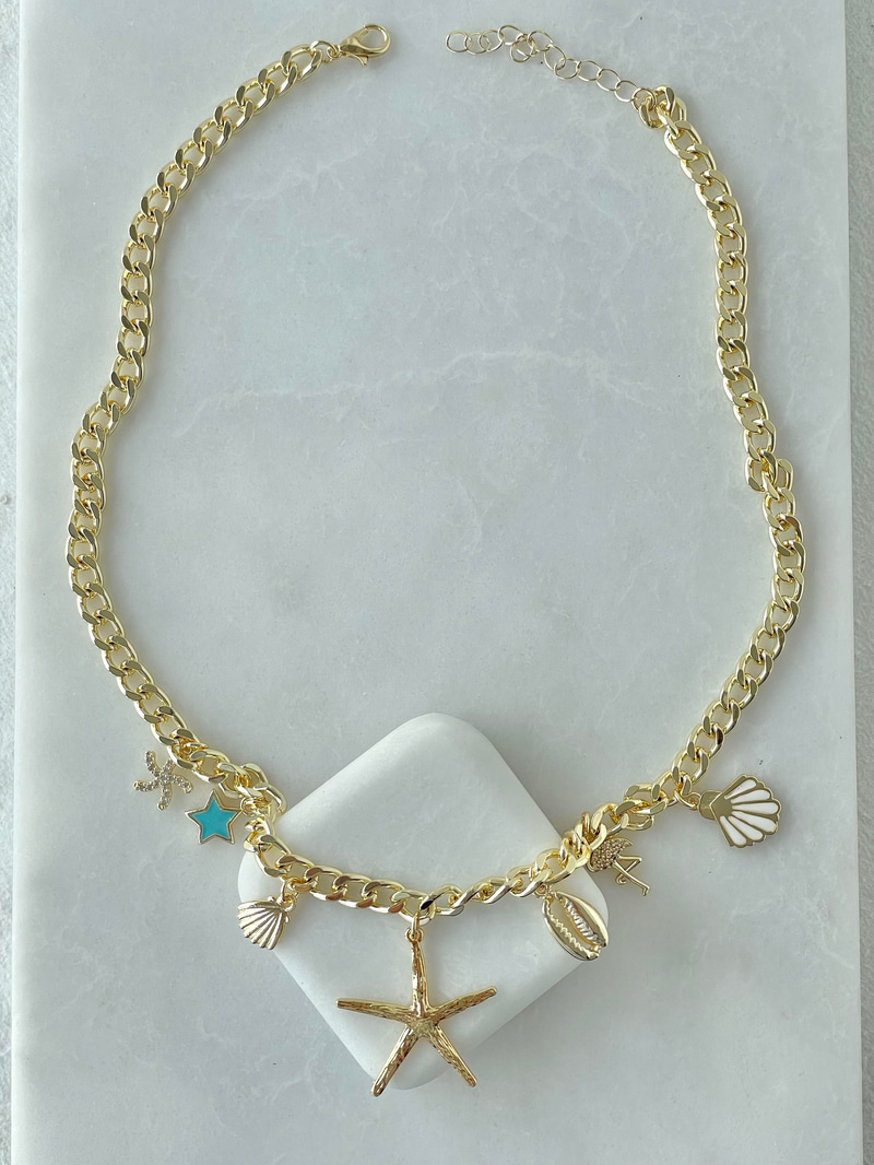 Summer Temalı Kolye Gold