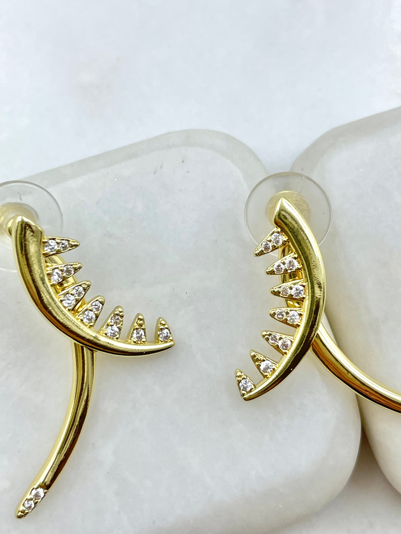 Çoklu Kullanım Tasarım Oval Küpe Gold