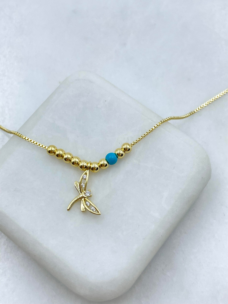 Altın Kaplama Minimal Yusufcuk Model Asansörlü Kolye Gold