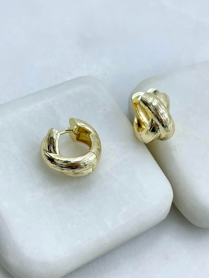 Altın Kaplama X Model Bombe Vintage Küpe Gold