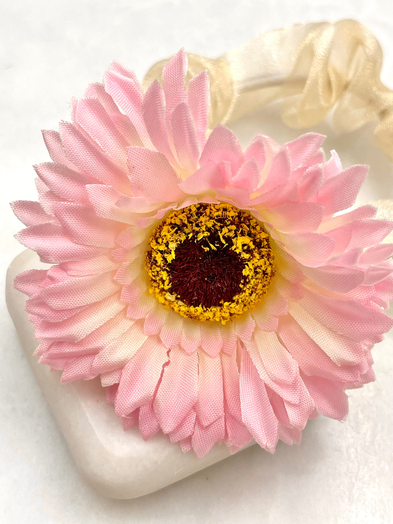 Kasımpatı Scrunchie Toka Toz Pembe