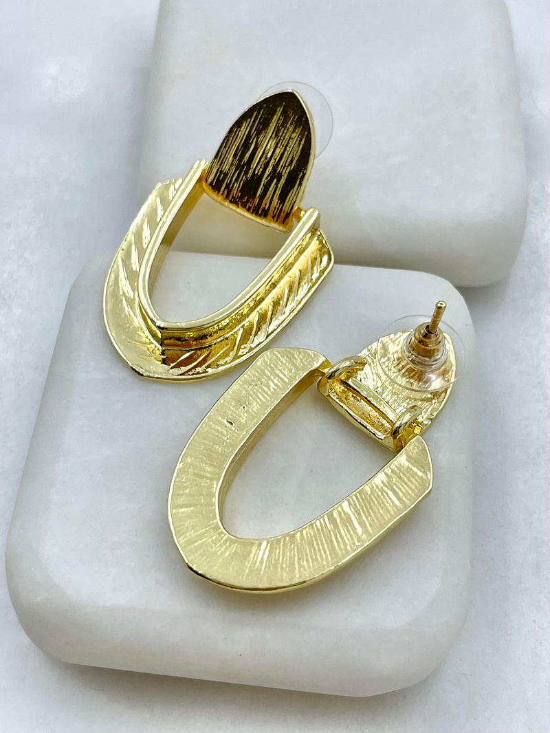 Altın Kaplama Vintage Tasarım Küpe Gold