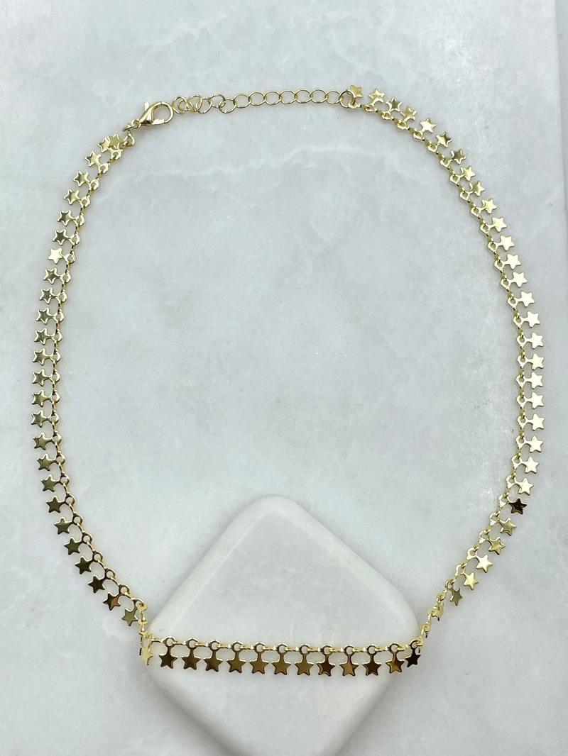 Yıldız Sallantılı Kolye Gold