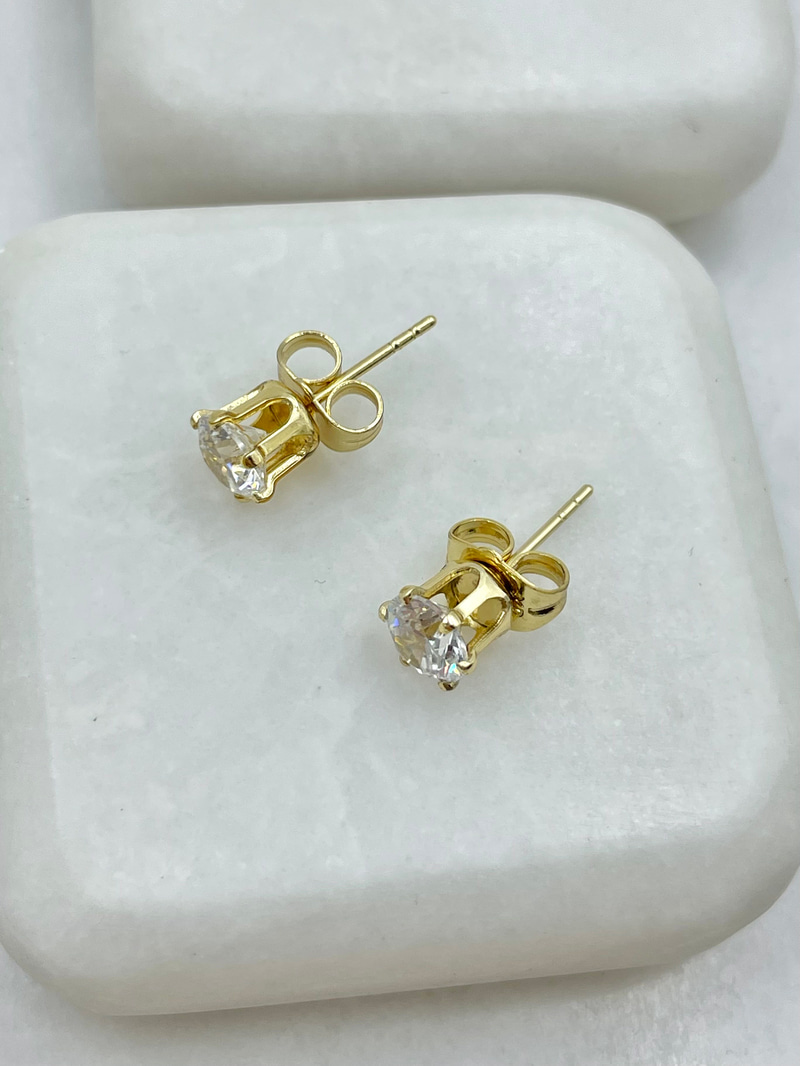 Özel Seri Kristal Taş Küpe 0.6 mm Gold