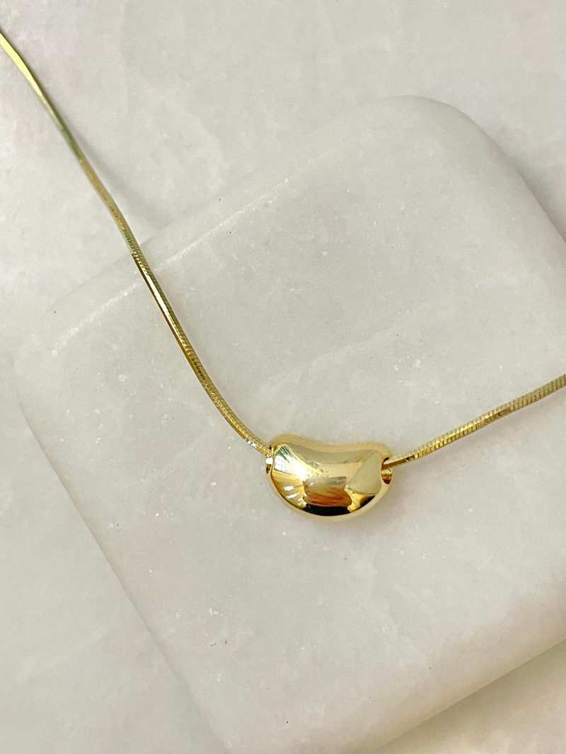 Özel Seri Minimal Kalp Yılan Zincir Kolye Gold