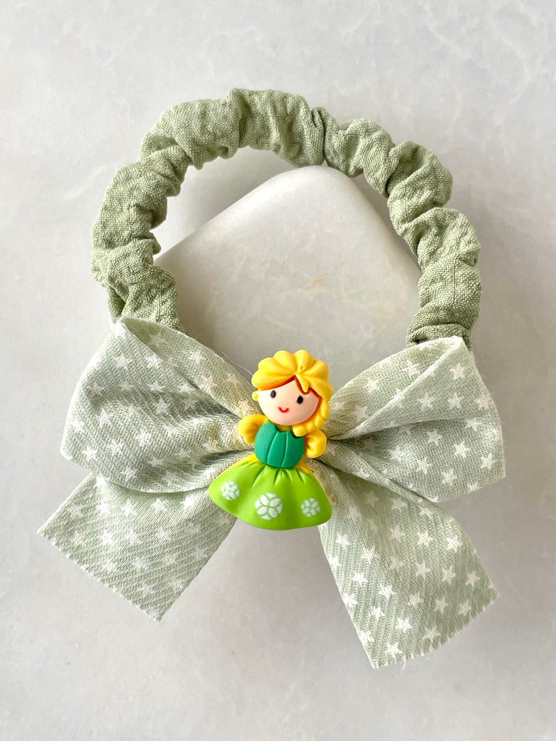 Prenses Fiyonk Scrunchie Toka Yeşil