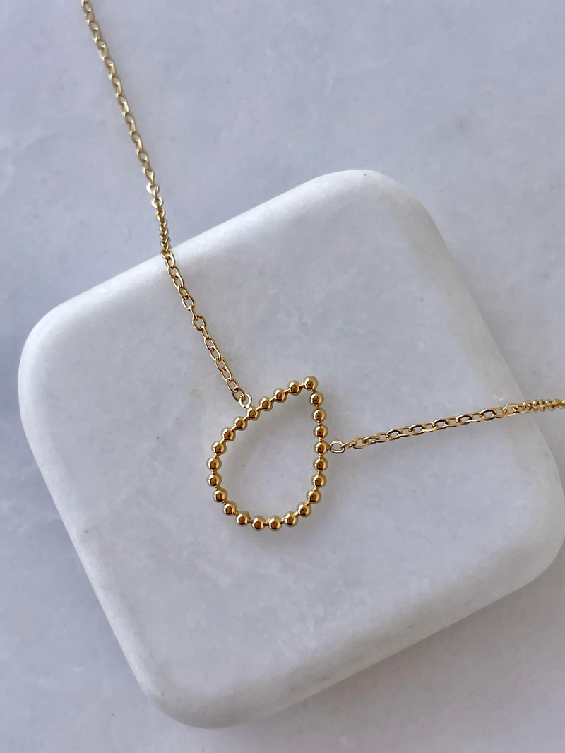 Çelik İçi Boş Damla Kolye Gold