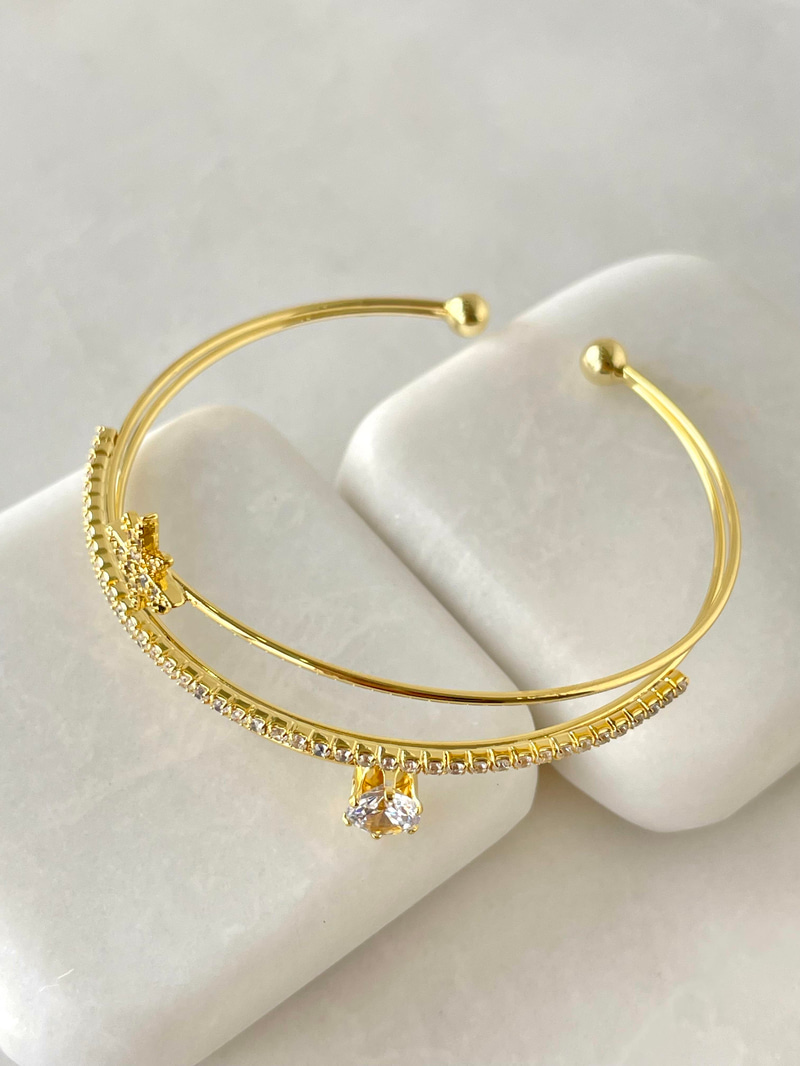Altın Kaplama Üçlü Görünüm Su Yolu Model Bileklik Gold