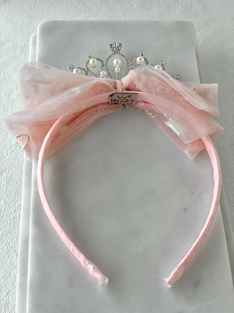 Fiyonk Model İncili Prenses Taç Pembe