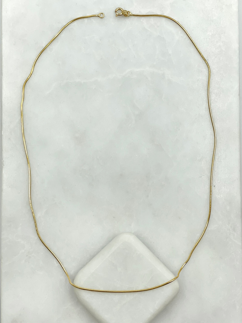 Özel Seri Minimal Küp Yılan Zincir Kolye 50 cm Gold