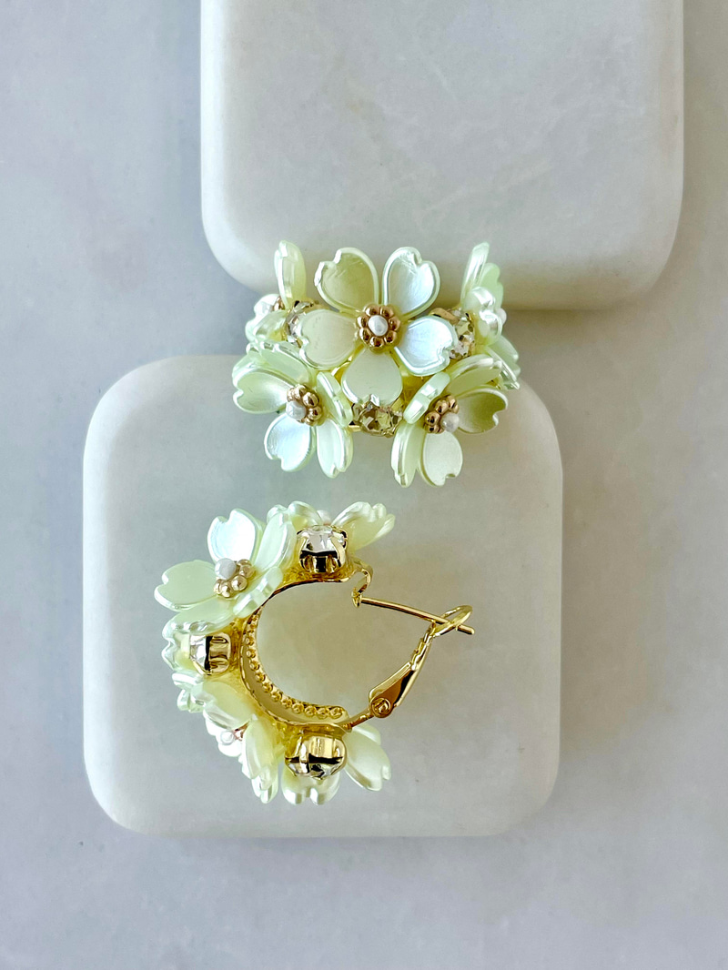 Sedefli Açelya Küpe Su Yeşili