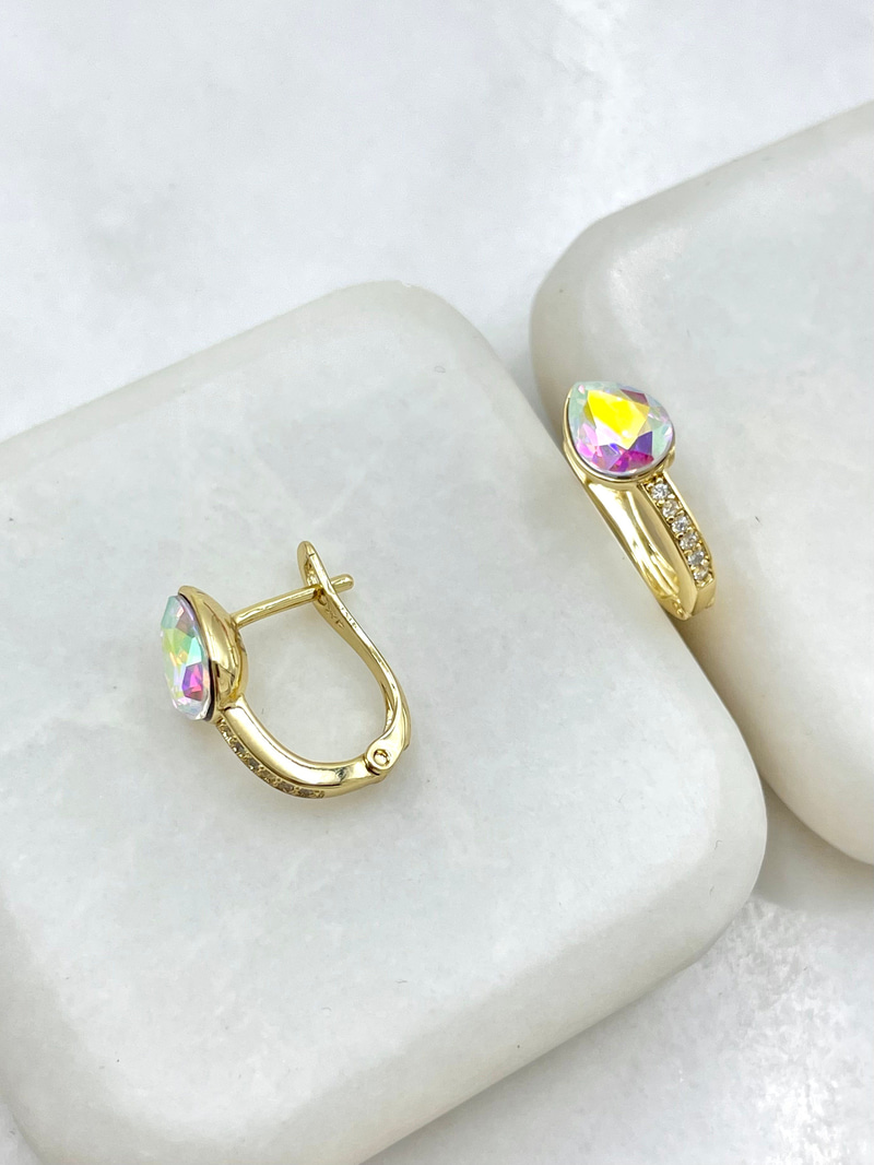 Özel Seri Swarovski Damla Küpe Gold