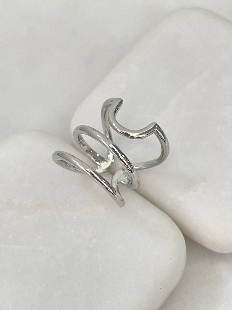 Altın Kaplama Üç Sıra Tırnak Yüzüğü Gümüş