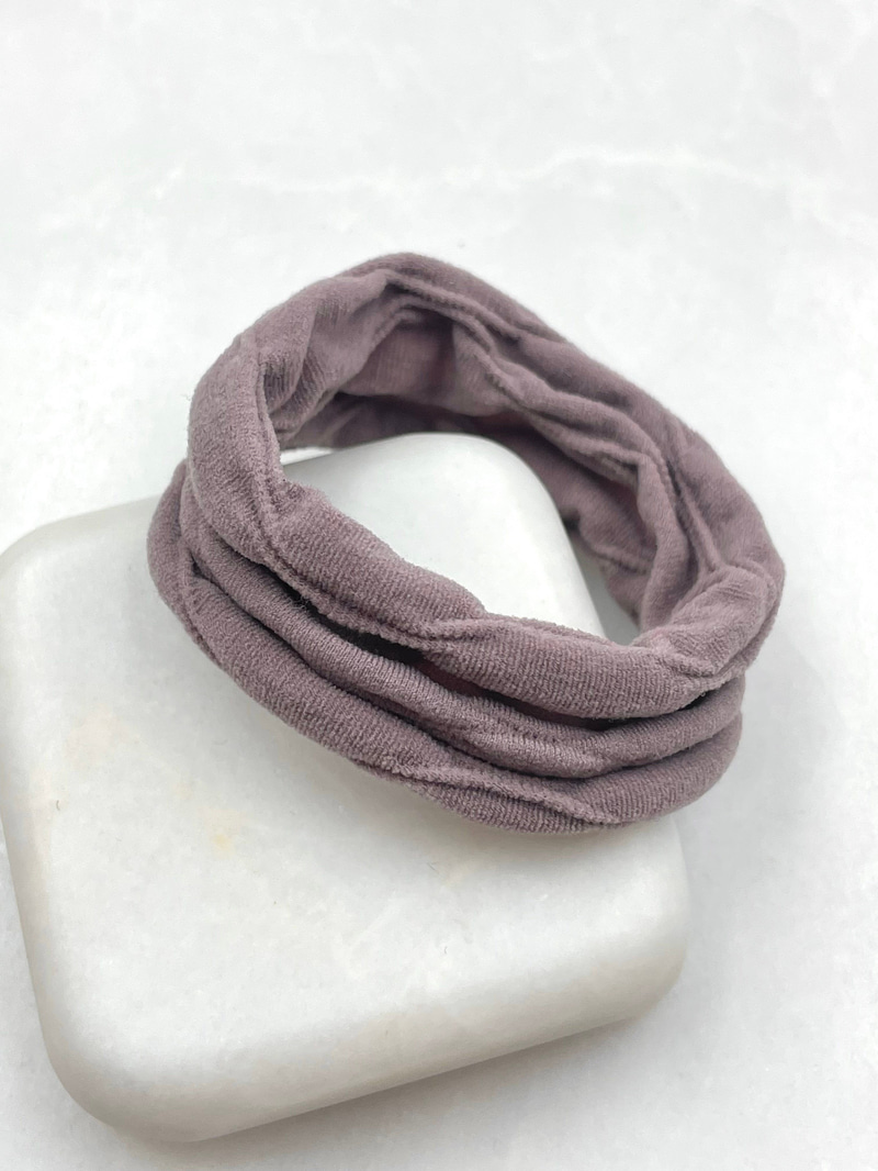 Desenli Nude Scrunchie Toka Lila