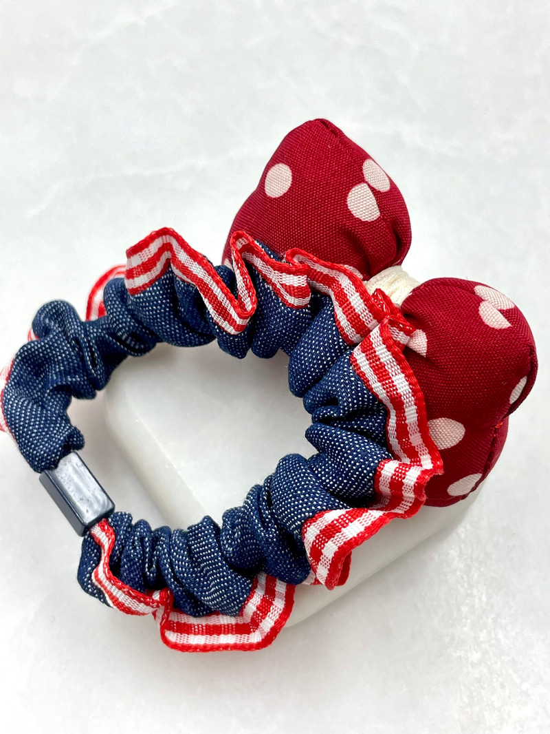 Puantiyeli Fiyonk Scrunchie Toka Renkli