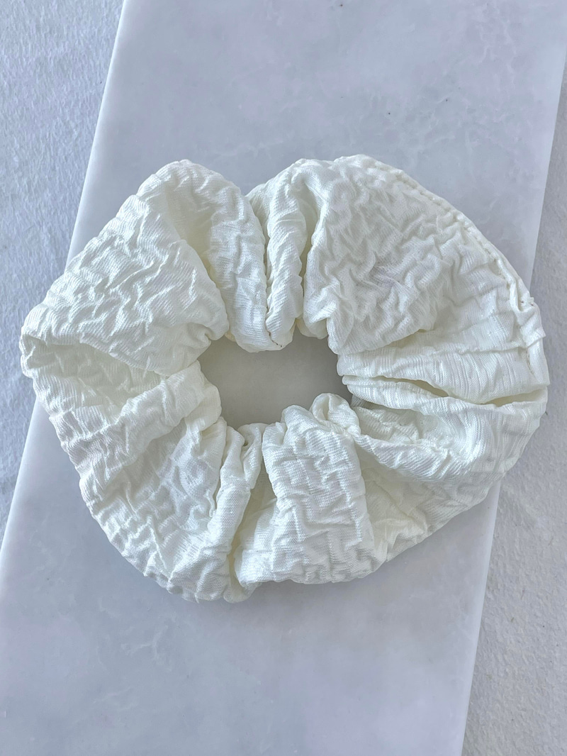 Işıltılı Pofuduk Lastik Toka Krem