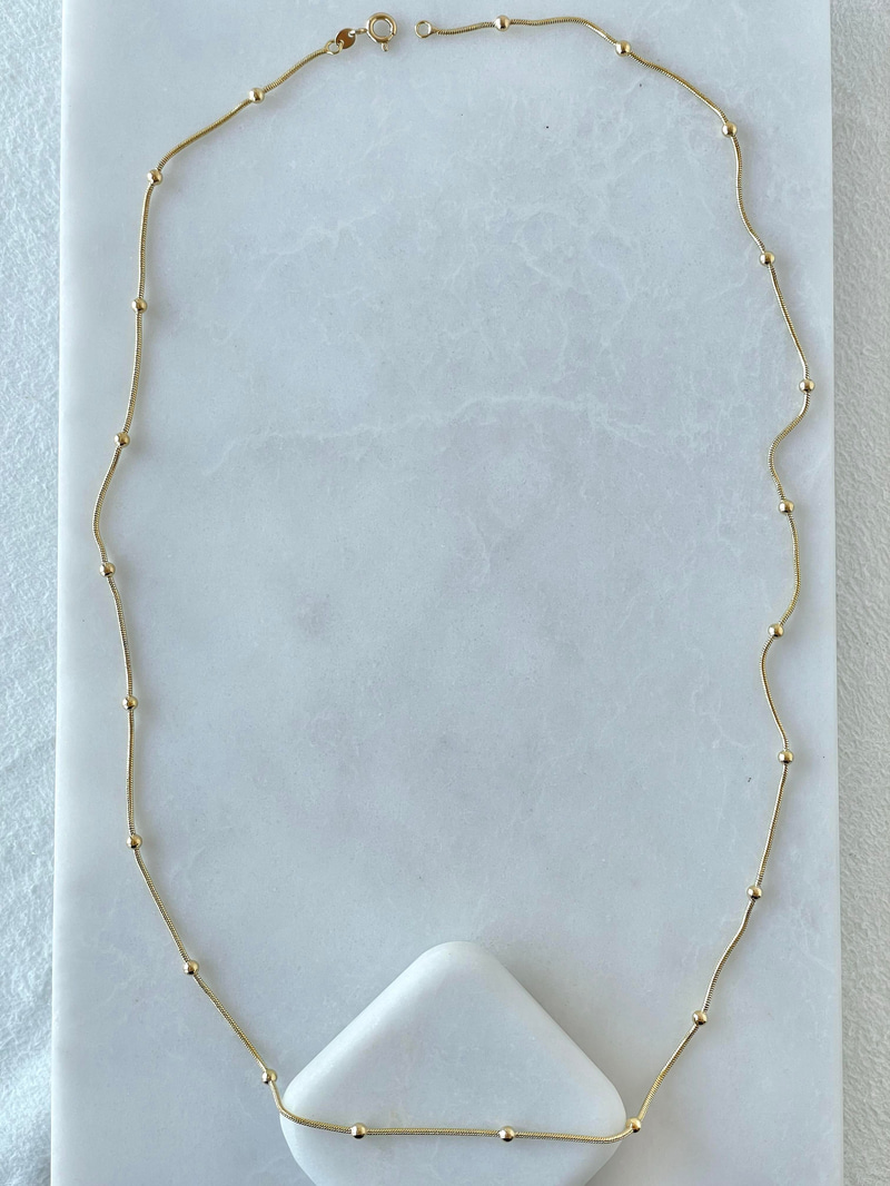 Özel Seri Topçuk Model Minimal Zincir Kolye 60 cm Gold