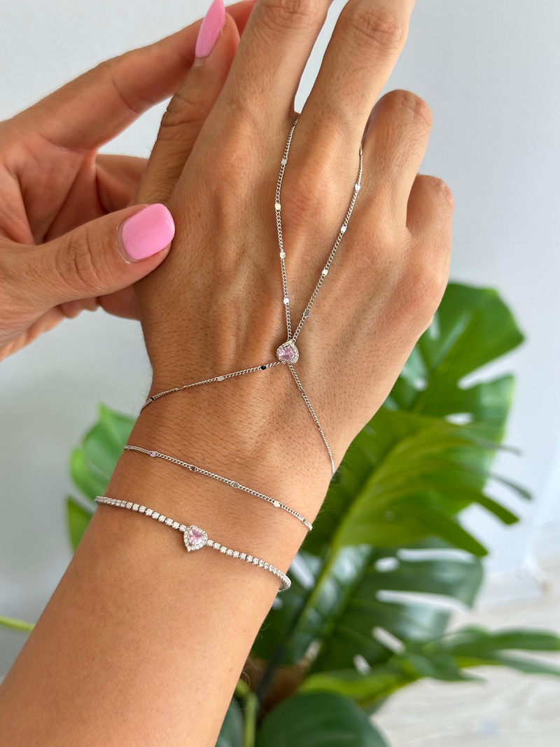 Altın Kaplama Pembe Kristal Taşlı Şahmeran Gümüş