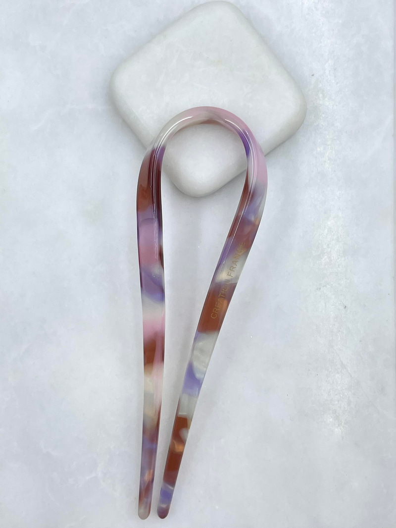 Oval Kemik Topuz Tokası Lila