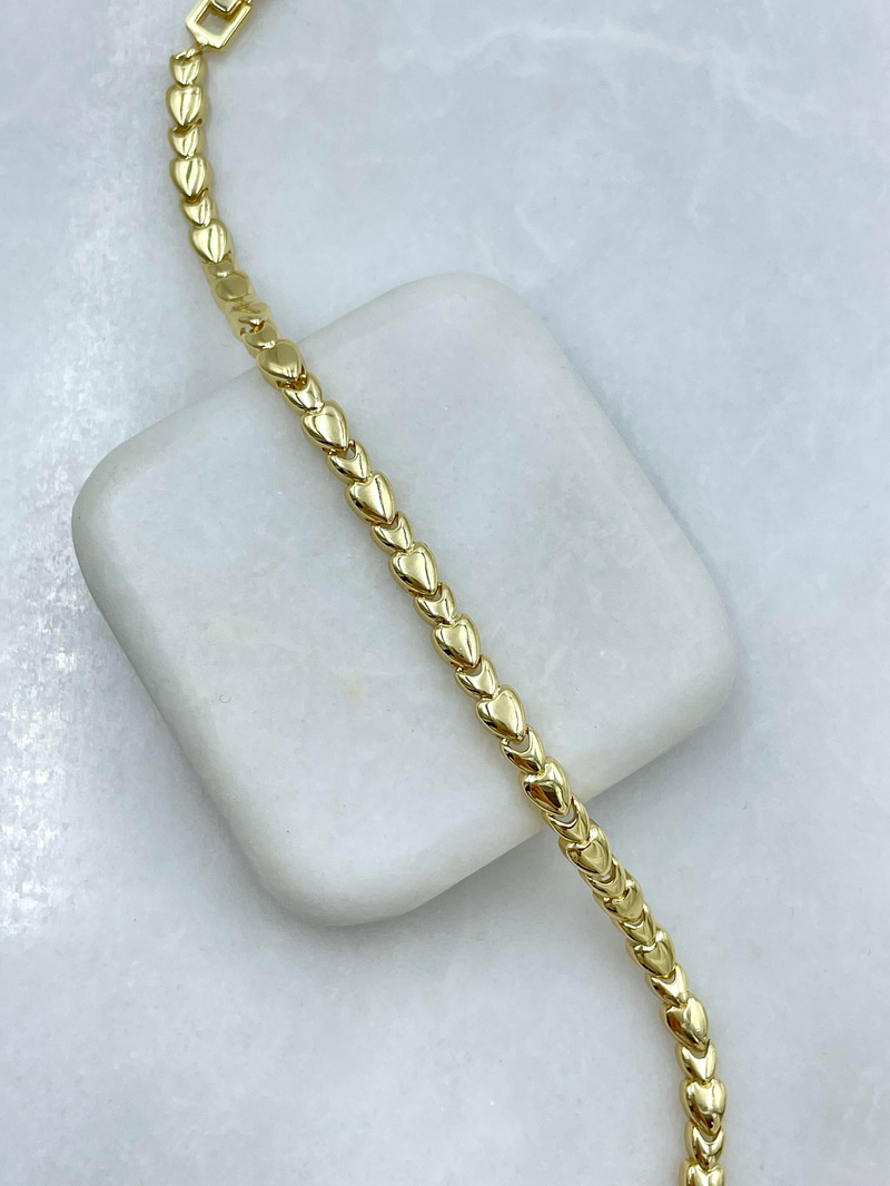 Altın Kaplama Dizi Damla Model Bileklik Gold