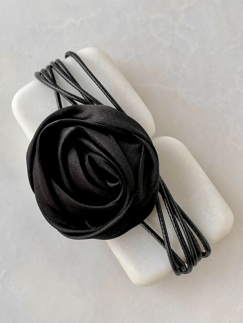 Gül Choker Kolye Siyah