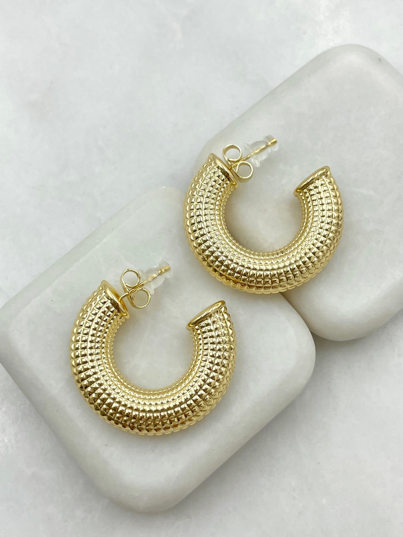 Özel Seri Vintage C Küpe Gold