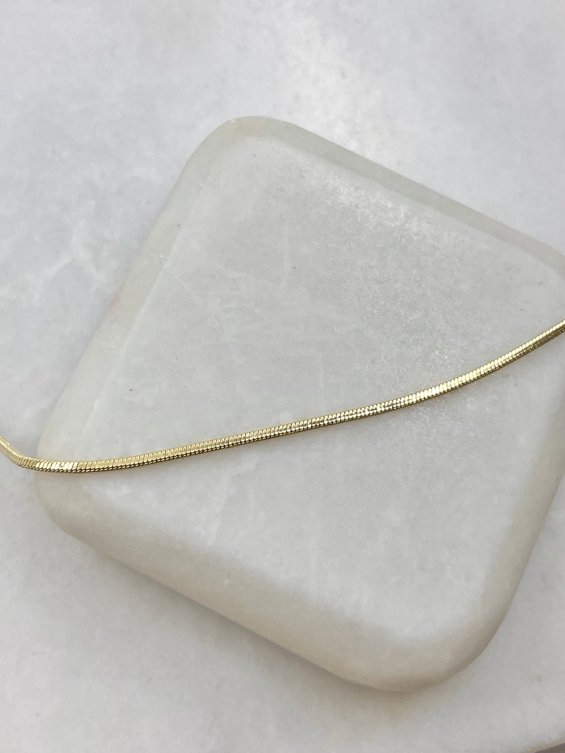 Özel Seri Minimal Küp Yılan Zincir Kolye 75 cm Gold