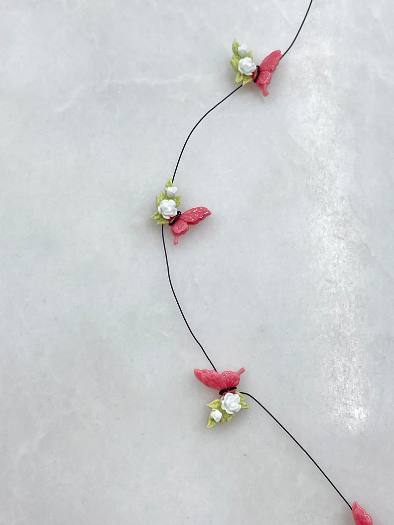 Çiçek Kelebek Model Çıtçıt Toka Pembe