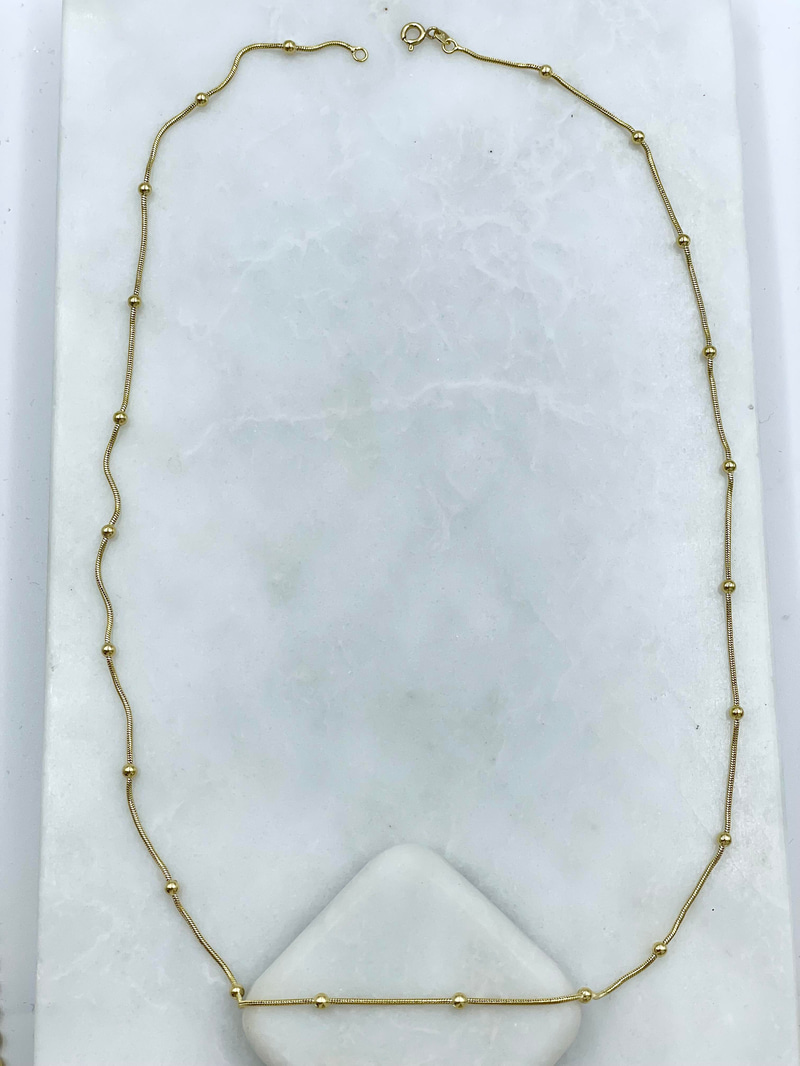 Özel Seri Minimal Topçuk Kolye 60 cm Gold