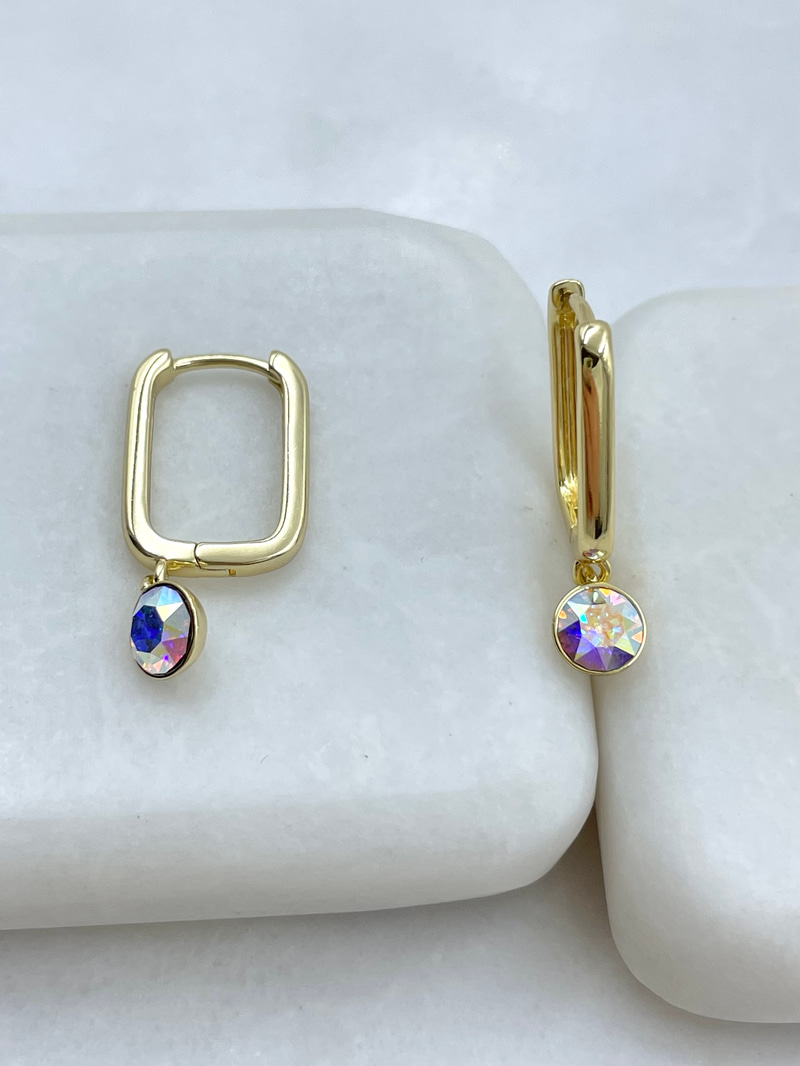 Özel Seri Swarovski Taş Sallantılı Küpe Gold