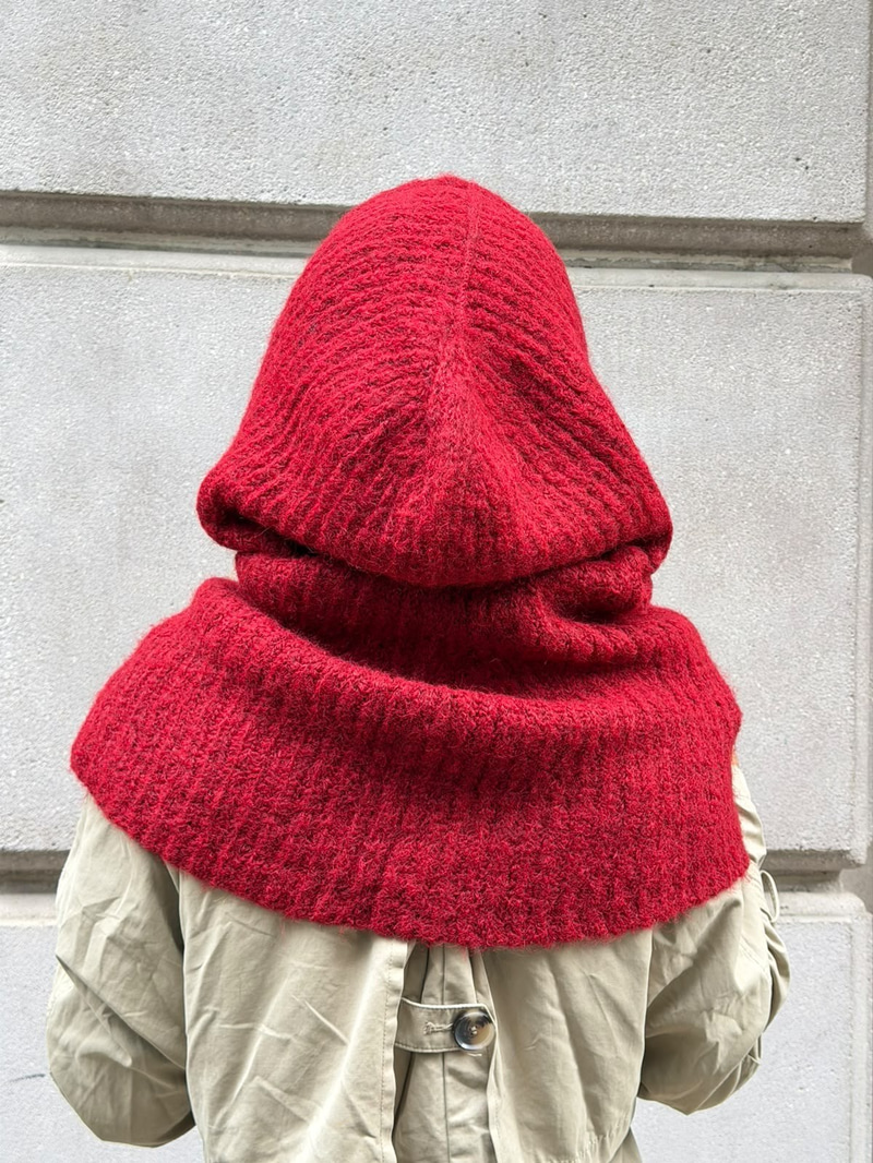 Yumuşak Dokulu Düğmeli Balaclava Kırmızı