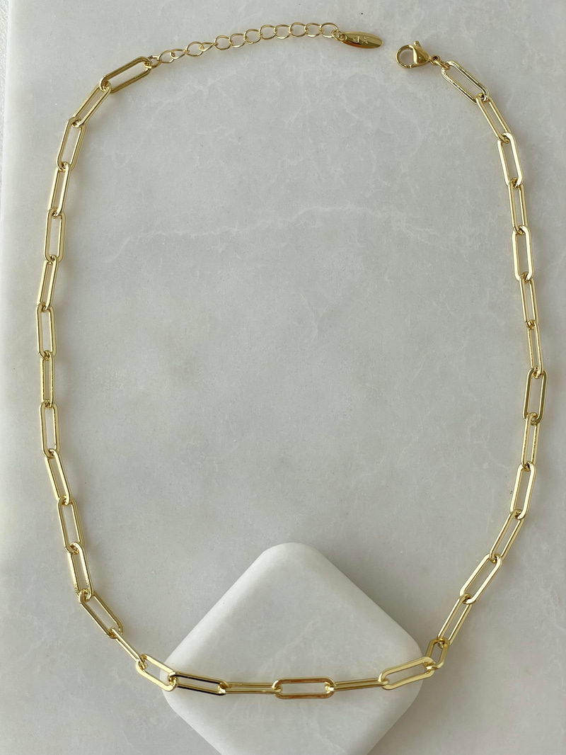 Özel Seri Uzun Oval Basic Zincir Kolye Gold