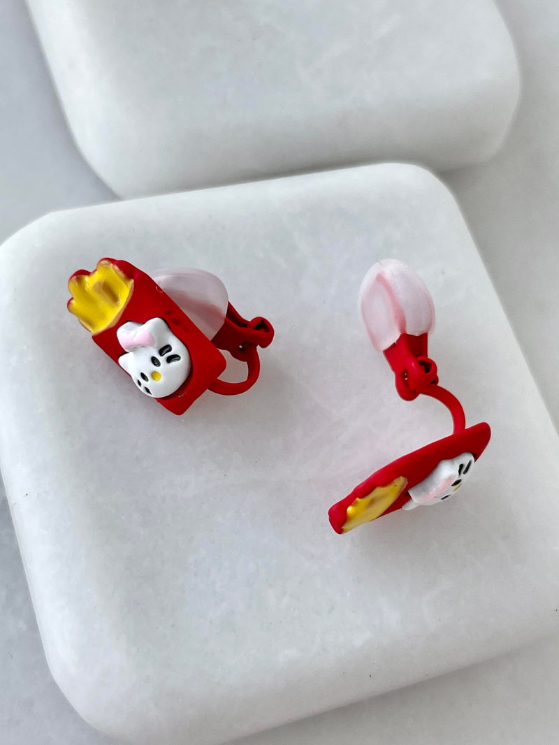 Patatesli Hello Kitty Çocuk Küpesi Renkli