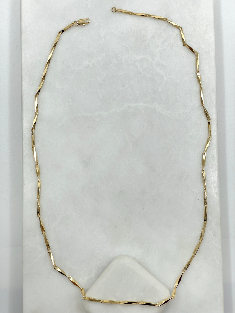 Kesik Boru Zincir Kolye 60 cm Gold