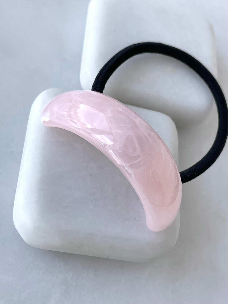 Kemik Tek Sıra Bombeli Pony Toka Pembe