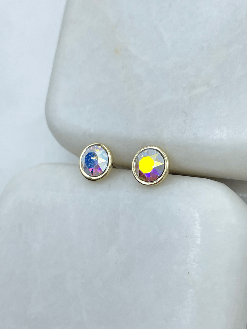 Özel Seri Swarovski Taşlı Küpe Gold