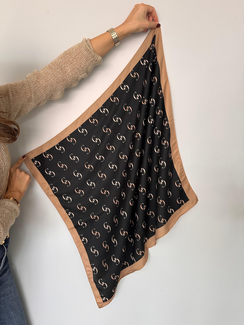 G Logolu Siyah Bandana Fular