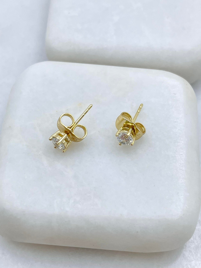 Özel Seri Minimal Kristal Küpe 0,4 cm Gold